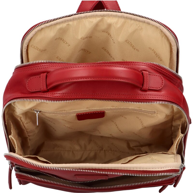Dámsky kožený batoh červený - Katana Anabell červená