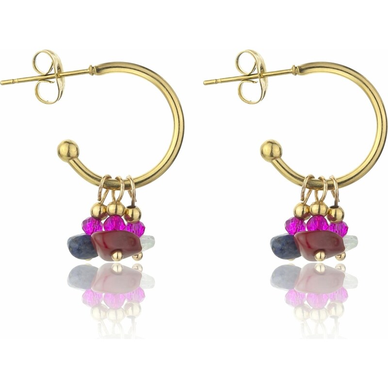 Emily Westwood Pozlátené kruhové náušnice s príveskami EWE23039G 66592517