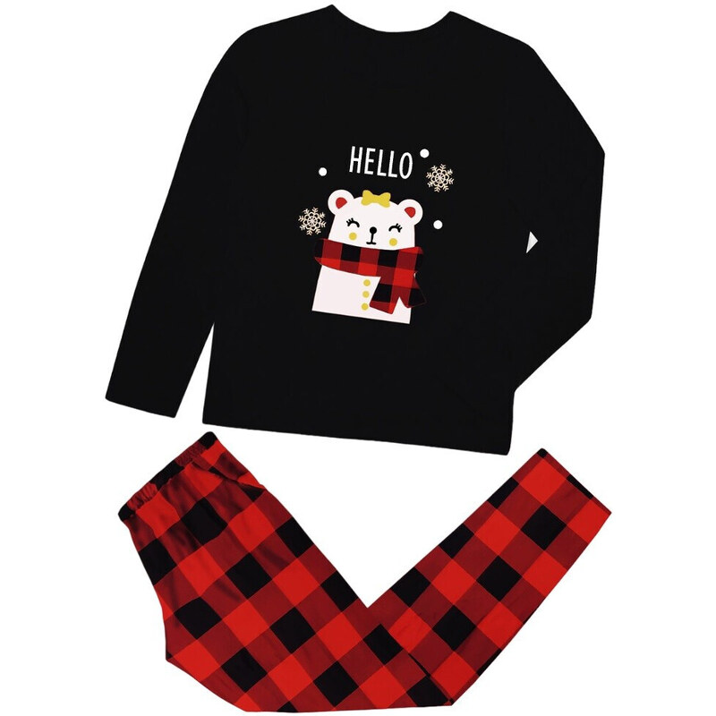 Dámske pyžamo 165/034 čierne s medveďom - Karol 49777425