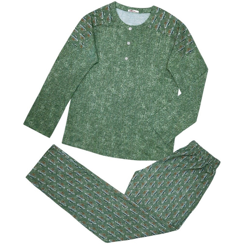 Dámske pyžamo 104/085 zelené so vzorom - Karol 49777410