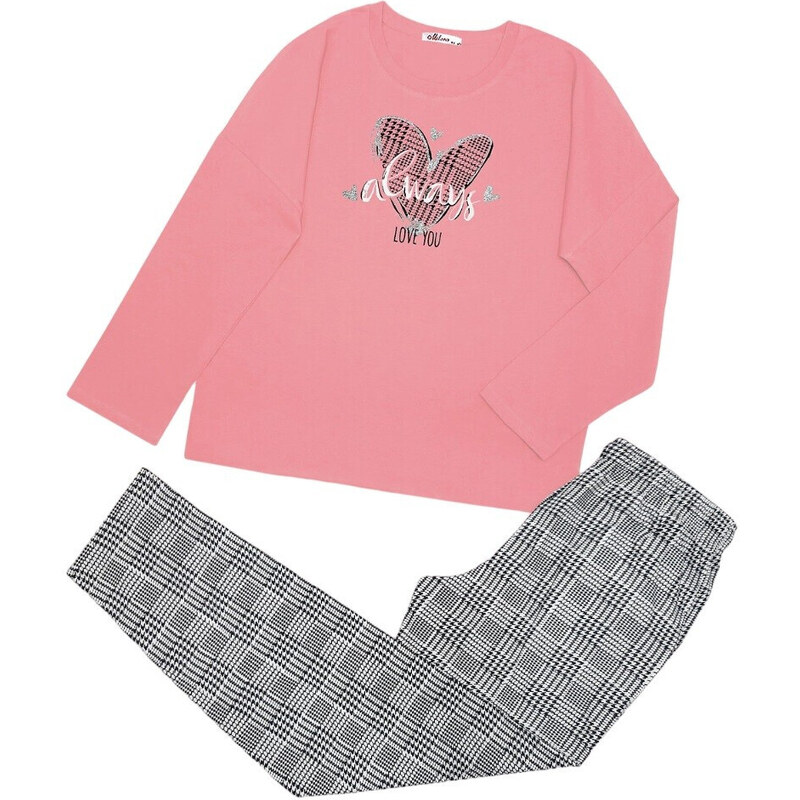 Dámske pyžamo 165/053 lososová vzor - Karol 49777417