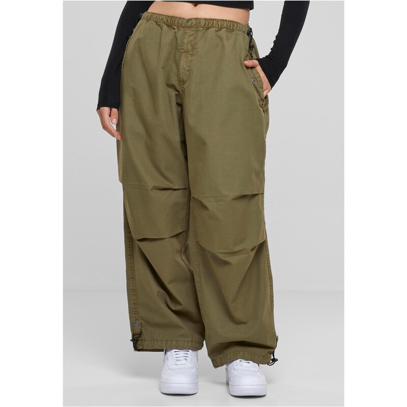 Urban Classics Womens cotton parachute pants tiniolive 50676717