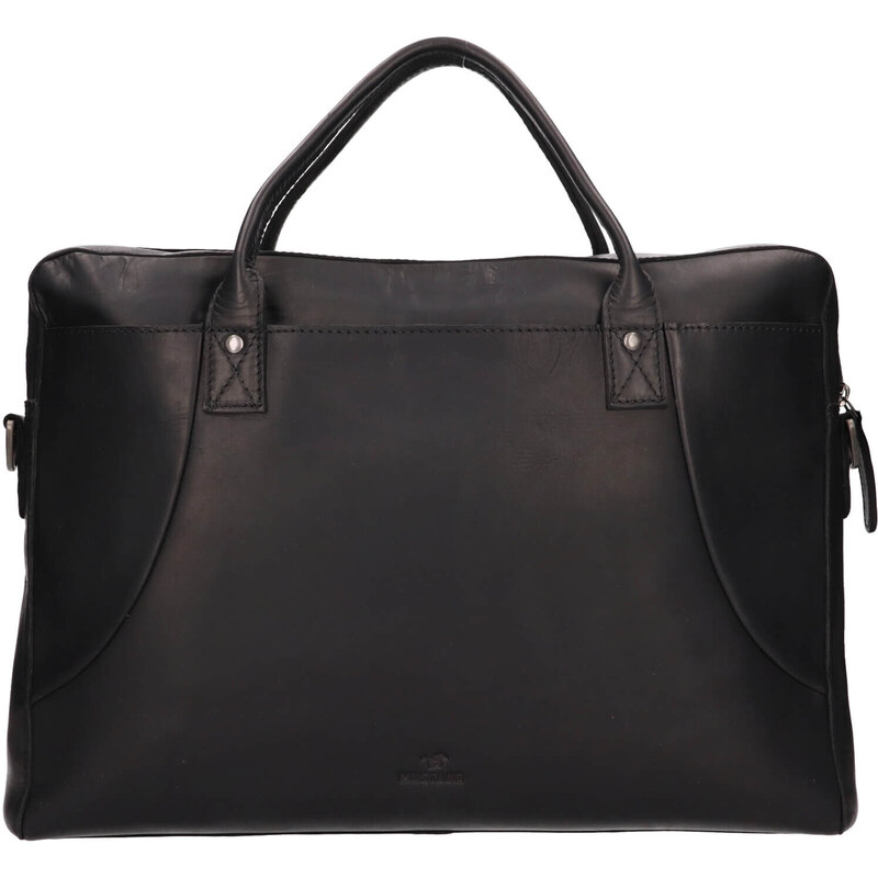 Pánska kožená taška na notebook Mustang Lusis - čierna 47081241