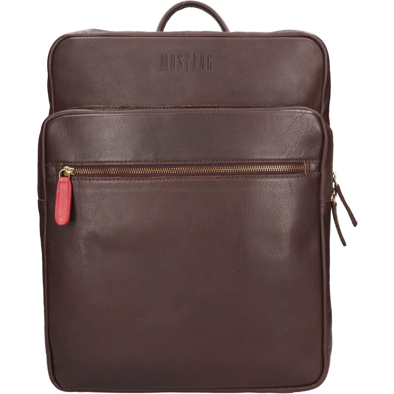 Kožený batoh na notebook Mustang Sevila - hnedá 47081233