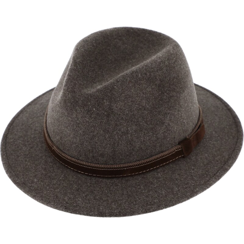Fiebig - Headwear since 1903 Cestovný hnedý vodeodolný klobúk vlnený od Fiebig s menšou krempou a ušné klapky