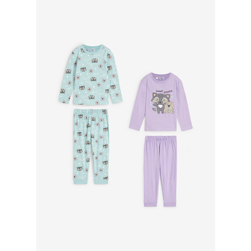 bonprix Dievčenské pyžamo (4-dielne), farba fialová