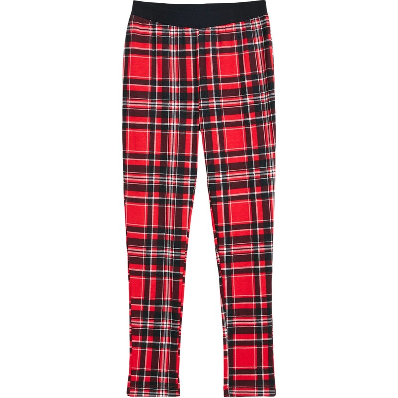 bonprix Termo legíny, dievčenské, kárované, farba červená 47085881