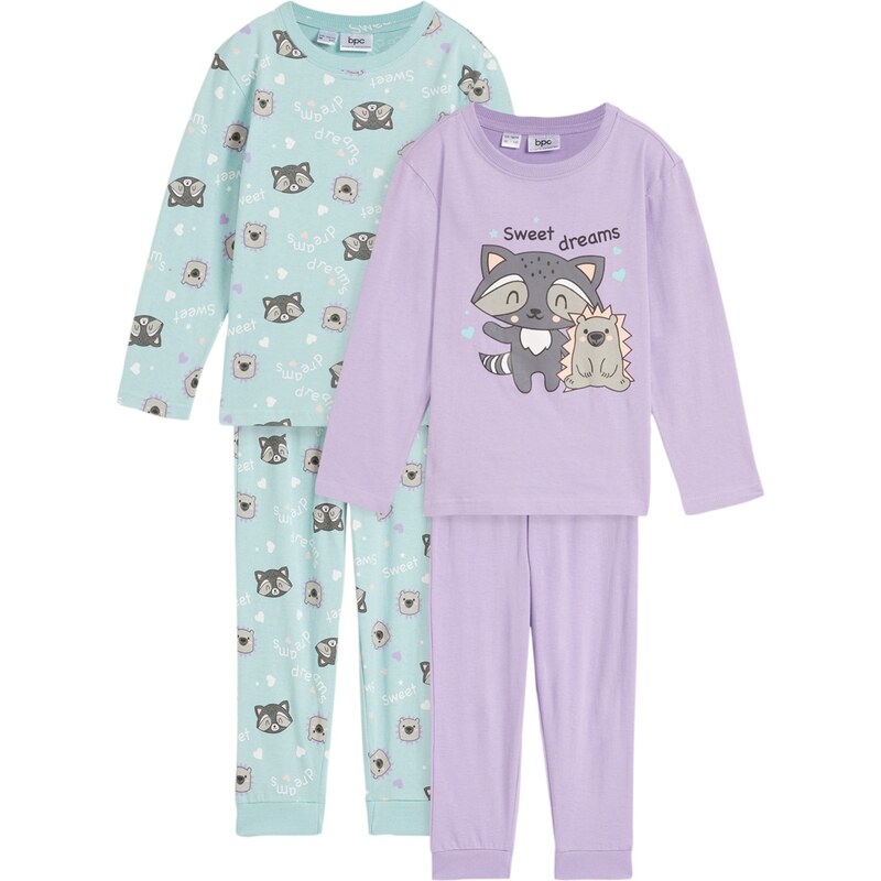 bonprix Dievčenské pyžamo (4-dielne), farba fialová