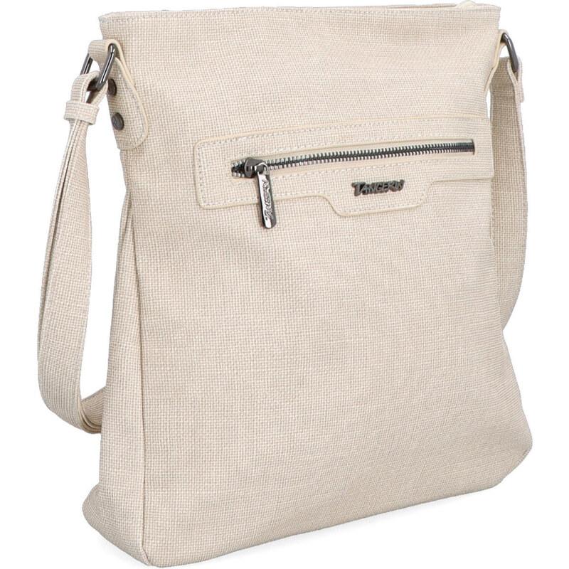Kabelka zo syntetickej kože crossbody Tangerin béžová 7004 BE 47092282