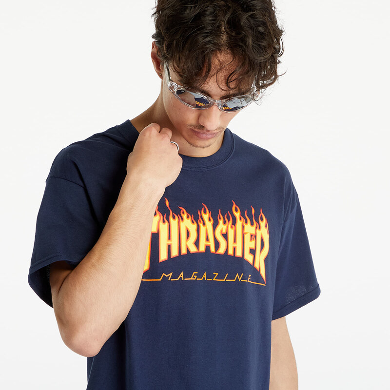 Pánske tričko Thrasher Flame Logo Navy