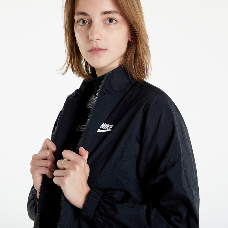 Dámska bunda Nike NSW Essential Windrunner Women's Woven Jacket Black/ Black/ White