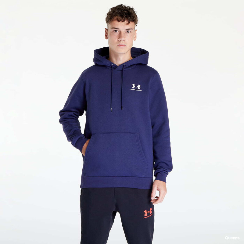 Mikina Under Armour Essential Fleece Hoodie Midnight Navy/ White XL 47093564