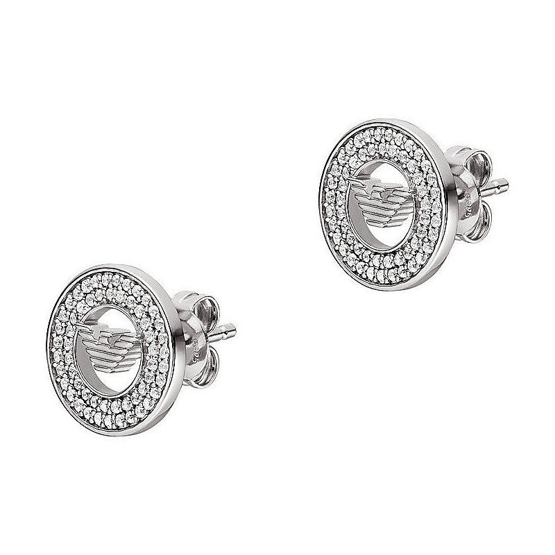 Emporio Armani Módne strieborné náušnice s kubickou zirkóniou 66820164