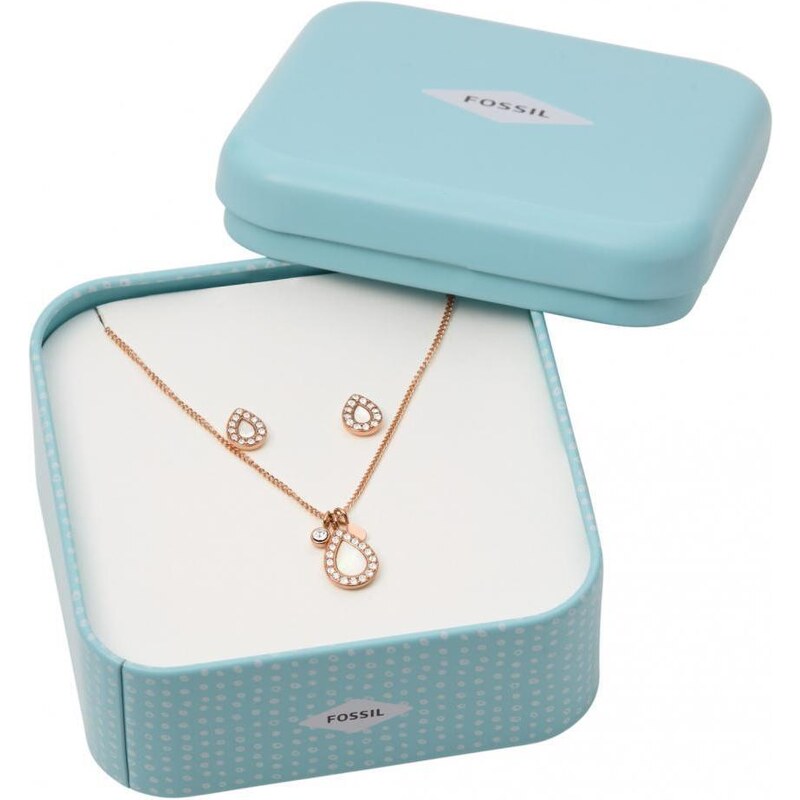 Fossil Slušivá súprava bronzových šperkov s perleťou JF04029791 67506811