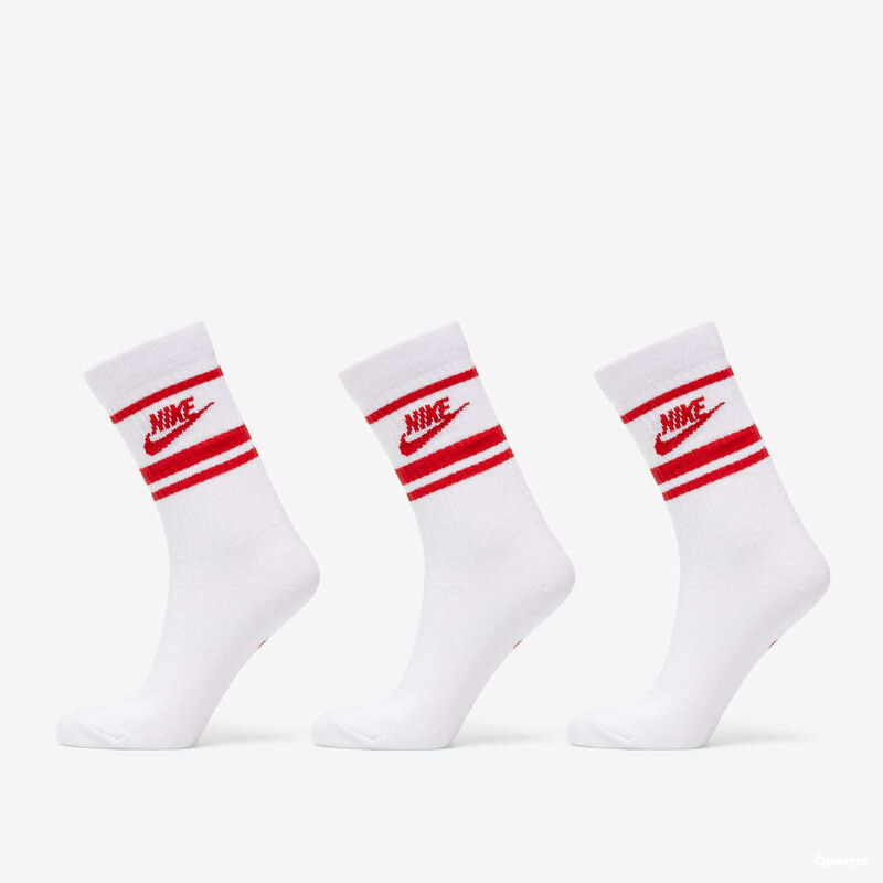 Nike NSW Everyday Essential Crew Socks 3-Pack White/ Red L 47094727