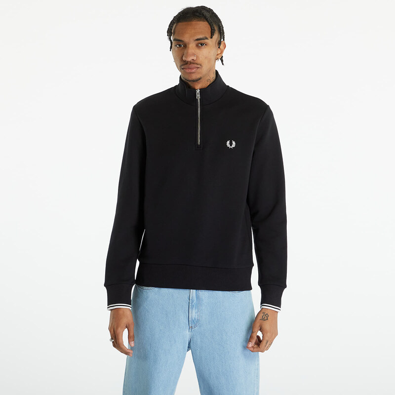 Mikina FRED PERRY Half Zip Sweatshirt Black L 47101515