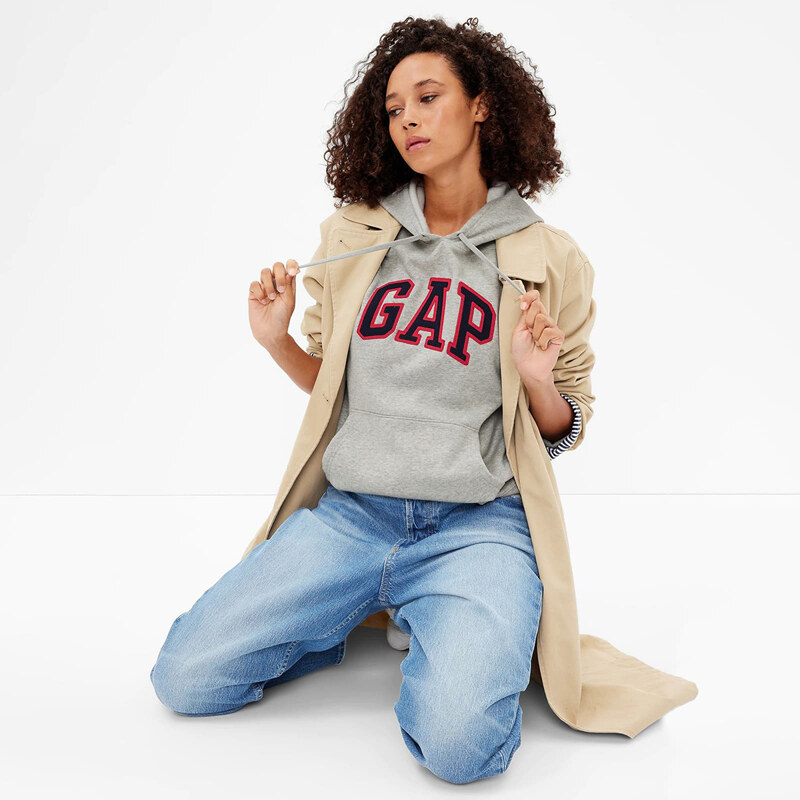 Mikina GAP Logo Pullover Hoodie Light Heather Grey XS 54985262