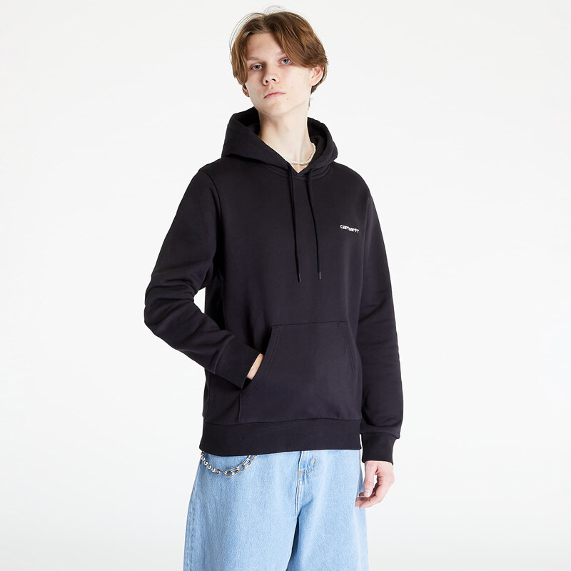 Mikina Carhartt WIP Hooded Script Embroidery Sweat Black/ White S 47096931