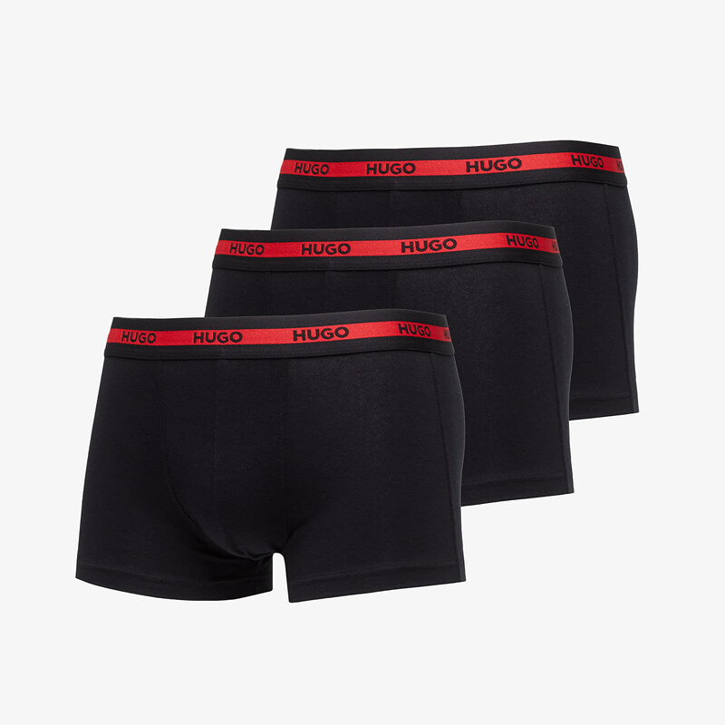 Boxerky Hugo Boss Logo-Waistband Stretch Trunks 3-Pack Black M 47103580