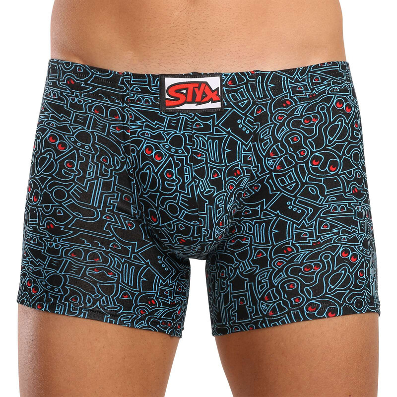 Pánske boxerky Styx long art klasická guma doodle (F1256) 47127294