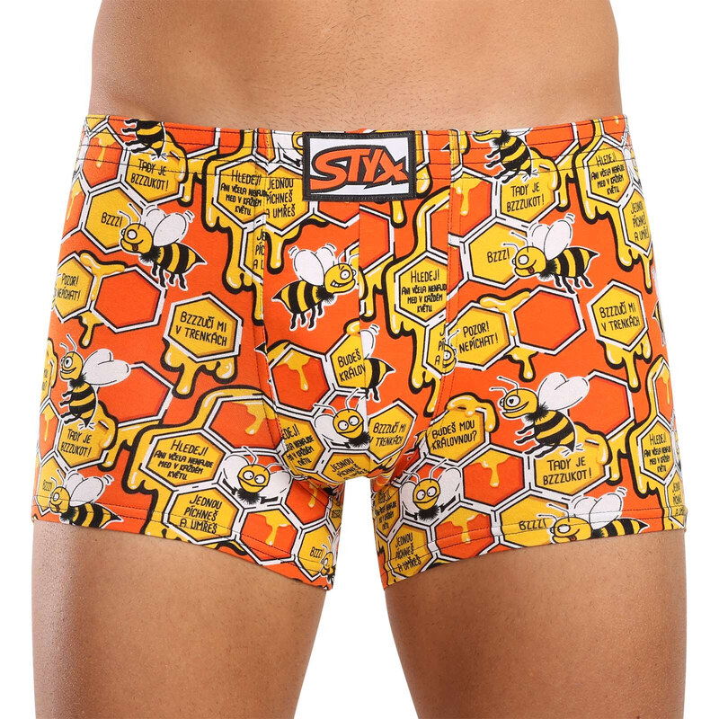 Pánske boxerky Styx art klasická guma včielky (Q1654) 47127304