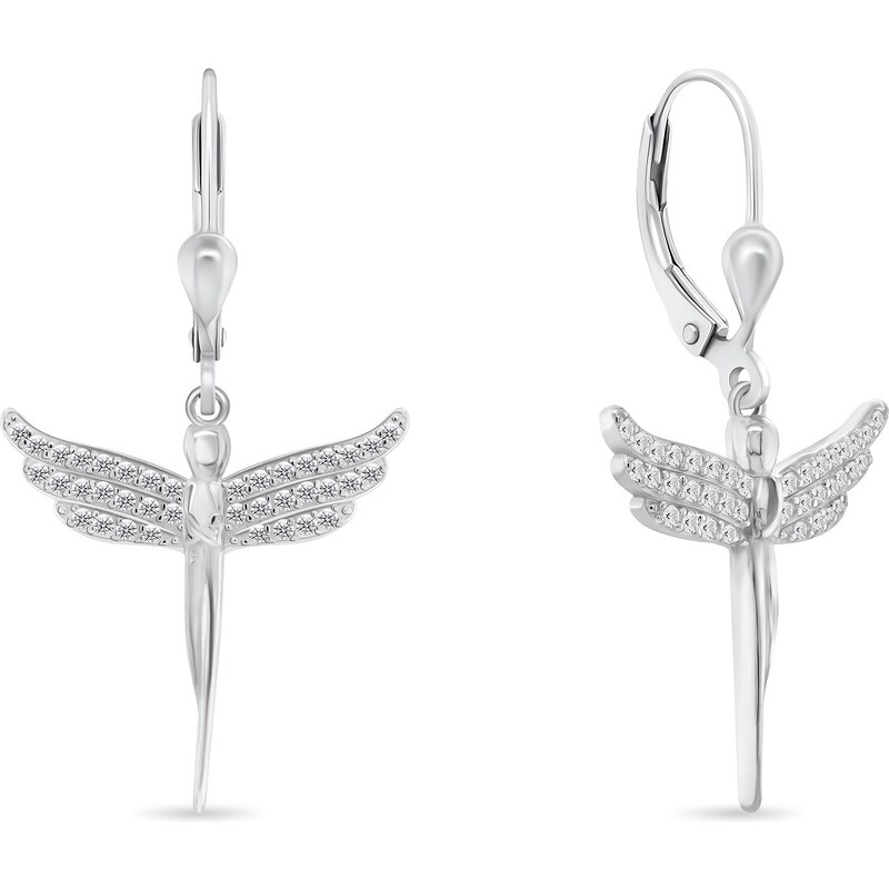 Brilio Silver Strieborné visiace náušnice Anjeli EA947W 66595954