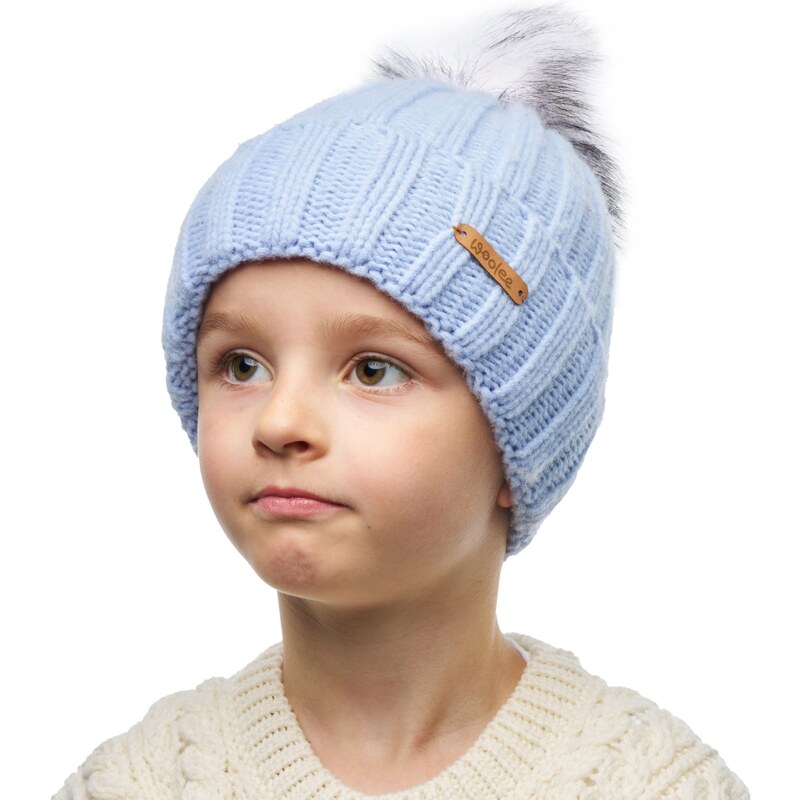 Vlnka Detská vlnená čiapka Woolee V38 svetlo modrá 50220581
