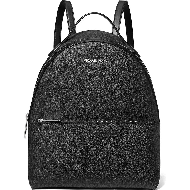 Michael Kors Sheila Medium Logo Backpack Black Silver 63717772