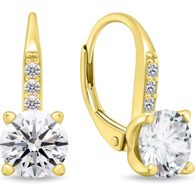 Brilio Silver Trblietavé pozlátené náušnice so zirkónmi EA943Y 66587389