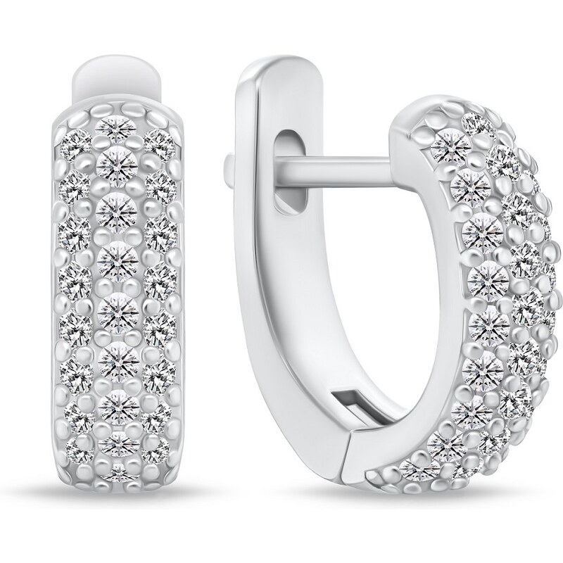 Brilio Silver Slušivé strieborné náušnice so zirkónmi EA944W 66584874