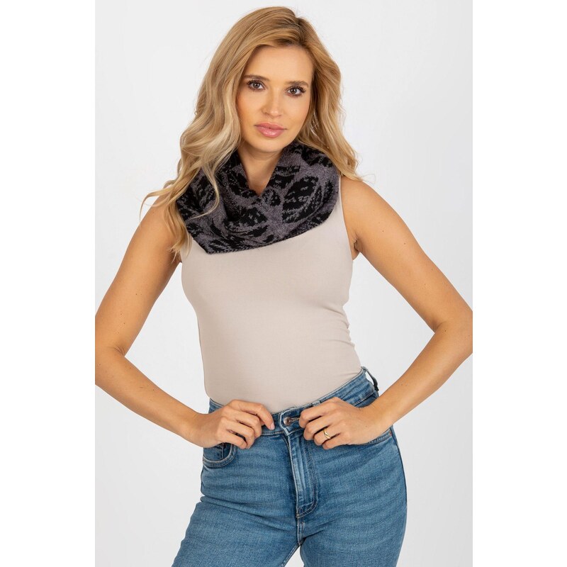 MladaModa Hrejivý dámsky komín so vzorom pantera model 0345 čierny 47169066