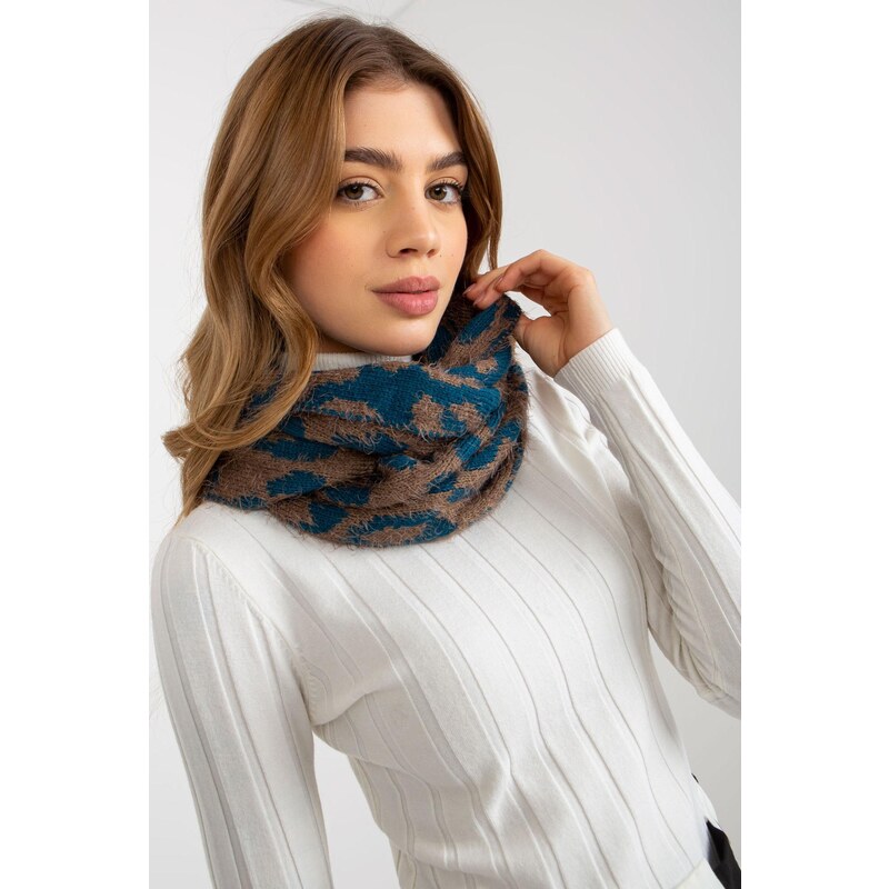 MladaModa Hrejivý dámsky komín so vzorom pantera model 3144 tmavý 47169088