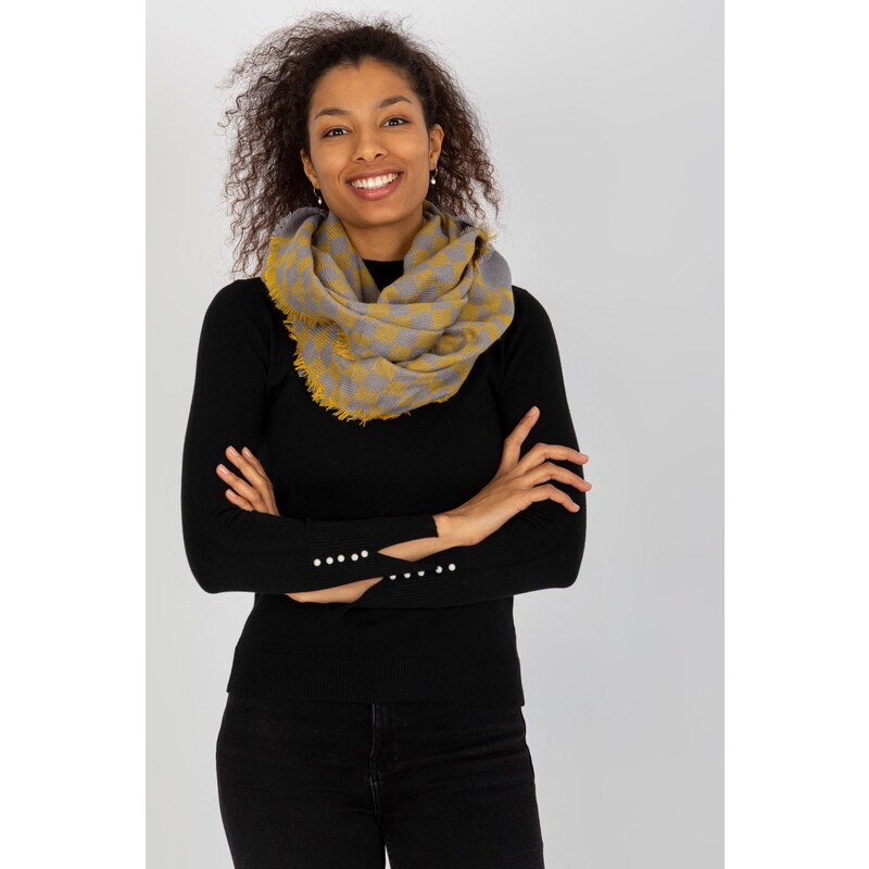 MladaModa Dámsky komín model 50110 šedý+horčicový 47169127