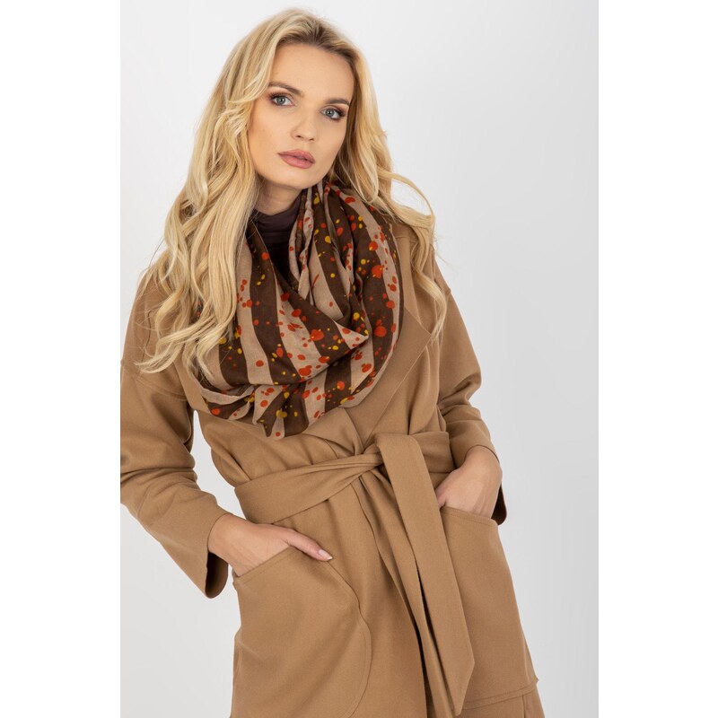 MladaModa Viskózová komínová šatka s potlačou model 17820 béžová 47169133