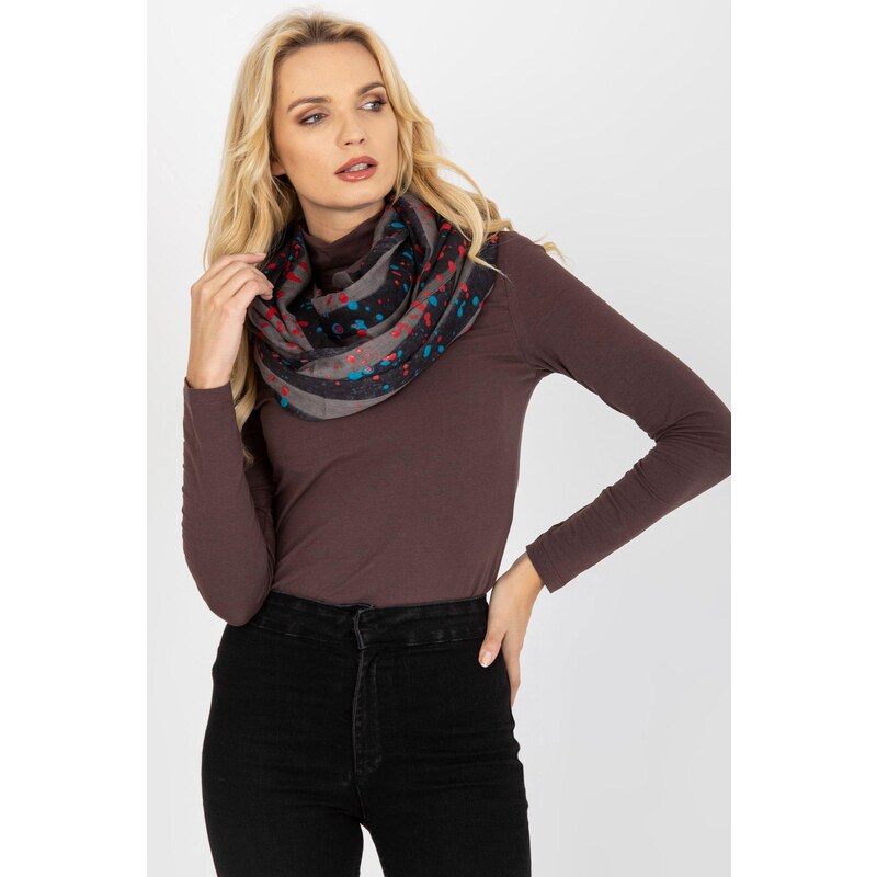 MladaModa Viskózová komínová šatka s potlačou model 17820 šedá 65626947