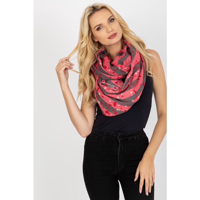 MladaModa Viskózová komínová šatka s potlačou model 17820 ružová 65626948