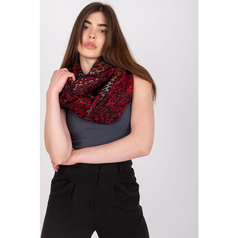 MladaModa Viskózová komínová šatka s potlačou model 41380 bordová 47169138