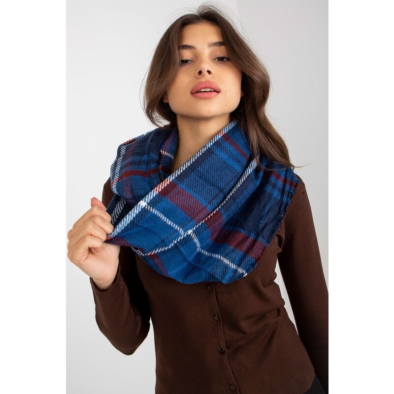 MladaModa Károvaný dámsky komín model 40220 farba kráľovská modrá 47169162