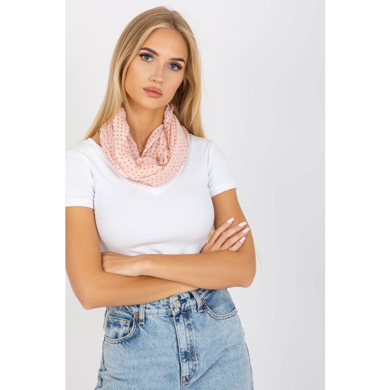 MladaModa Viskózová komínová šatka model 48181 pudrovo ružová 47169173