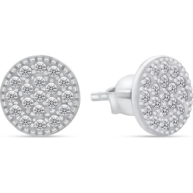 Brilio Silver Slušivé strieborné náušnice so zirkónmi EA506W 67921354