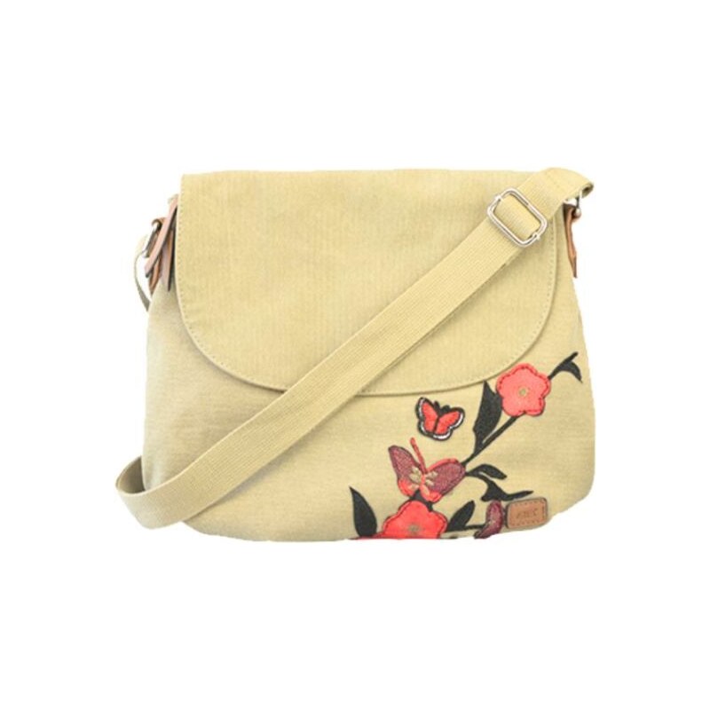 BERNARDO BOSSI Dámska Plátená Taška s chlopňou s Vyšívanými kvetmi 30 47583283