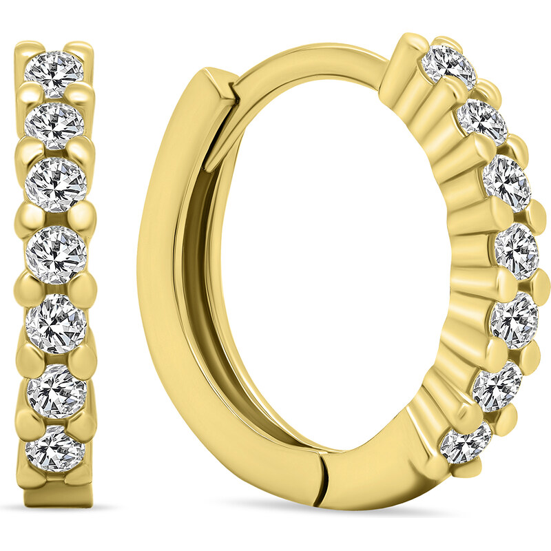 Brilio Silver Trblietavé pozlátené kruhové náušnice so zirkónmi EA665Y 66667285