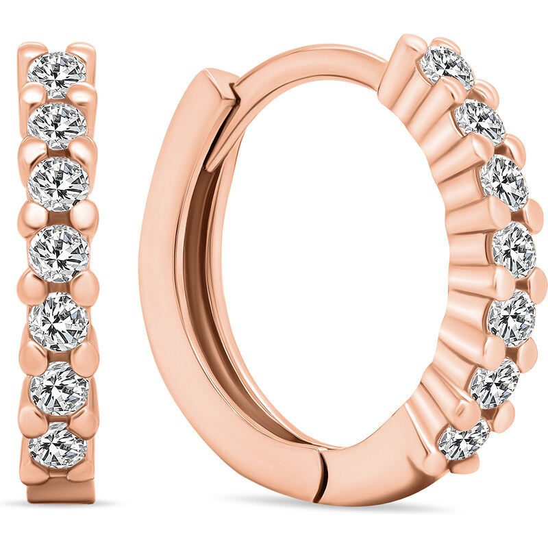 Brilio Silver Trblietavé bronzové kruhové náušnice so zirkónmi EA665R 66614597