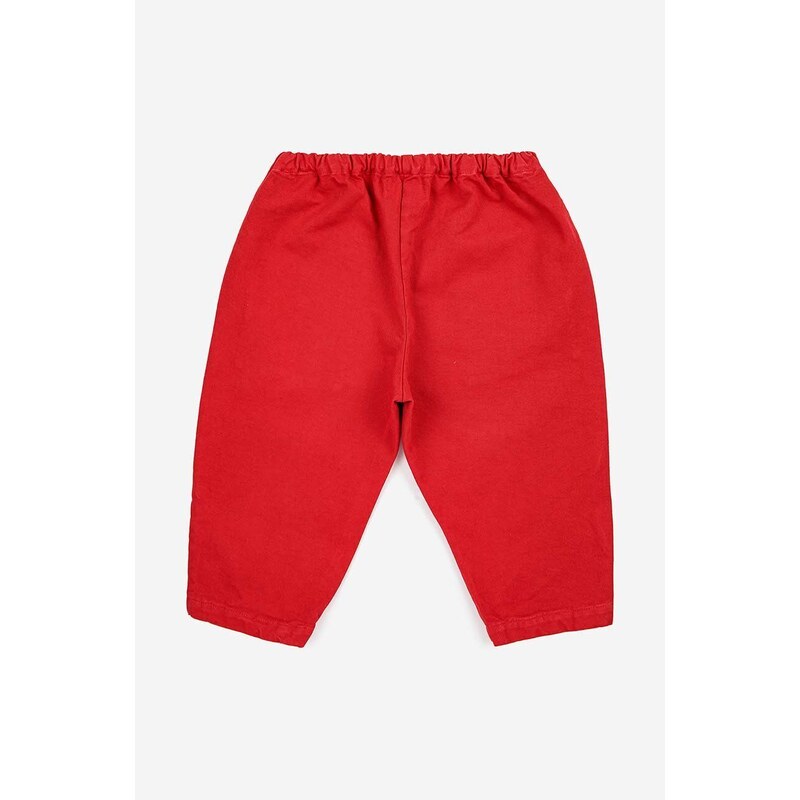Detské bavlnené nohavičky Bobo Choses červená farba, jednofarebné