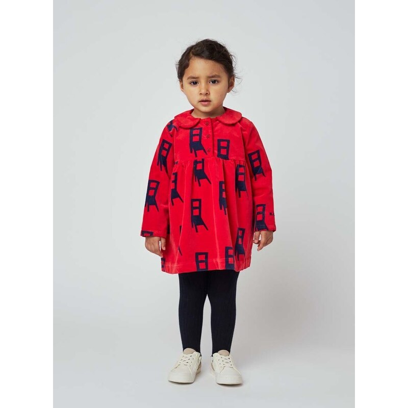 Šaty pre bábätká Bobo Choses červená farba, mini, áčkový strih
