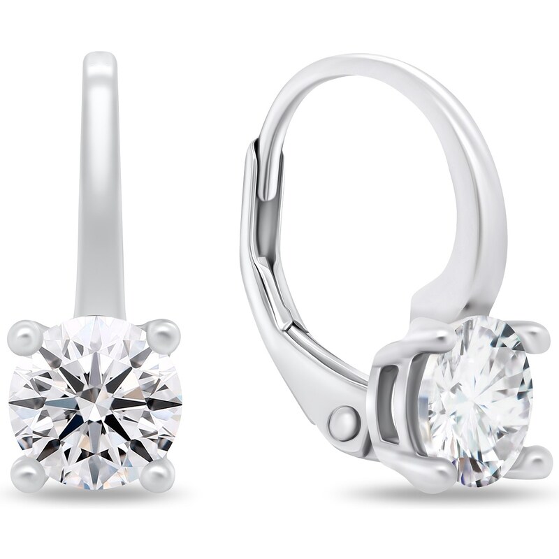 Brilio Silver Minimalistické strieborné náušnice so zirkónmi EA939W 66590524