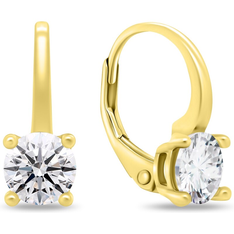 Brilio Silver Minimalistické pozlátené náušnice so zirkónmi EA939Y 66583697