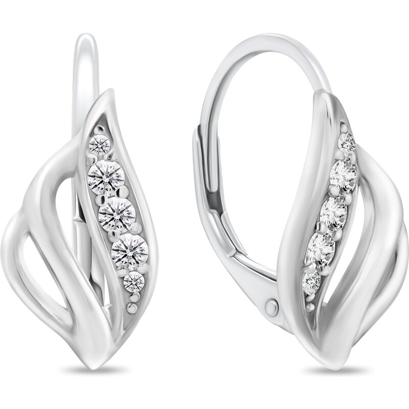 Brilio Silver Slušivé strieborné náušnice s kubickými zirkónmi EA936W 66596190