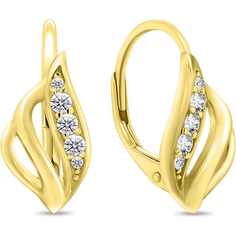 Brilio Silver Slušivé pozlátené náušnice s kubickými zirkónmi EA936Y 66595969