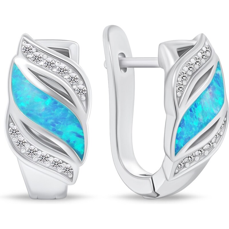 Brilio Silver Pôvabné strieborné náušnice so zirkónmi a syntetickým 66596211